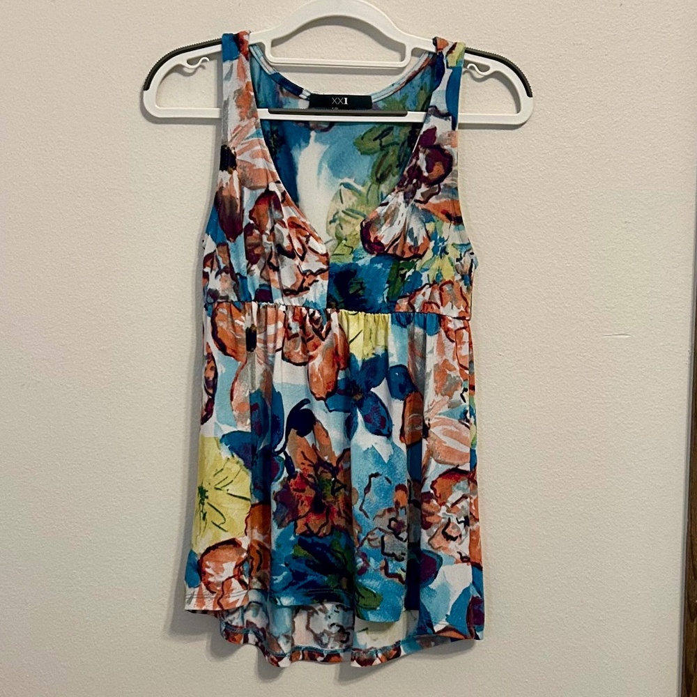 XXI Women’s Colorful Babydoll Tank Top, EUC, Size Small
